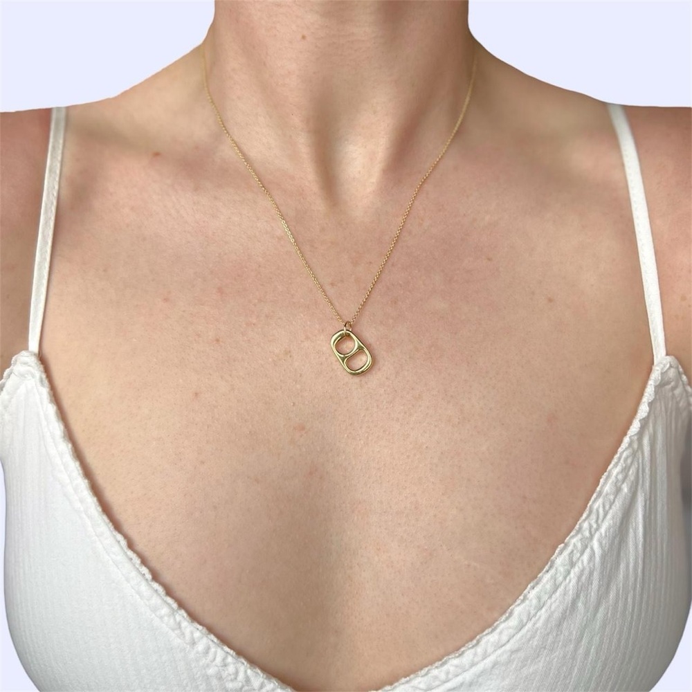 24k Gold Filled Mini Sofa Tab Pendant Necklace